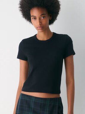 BestHug Little Ribbed T-Shirt | Aritzia | S | Black